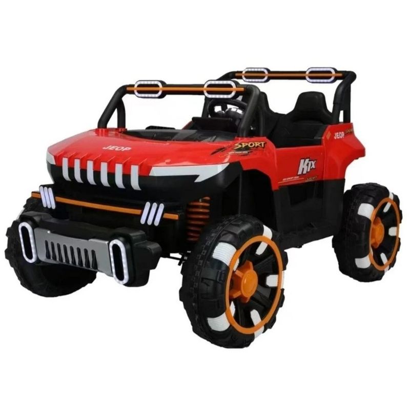 GENERICO - Jeep Electrico 4x4 Con Luces Led Para Niños Rojo