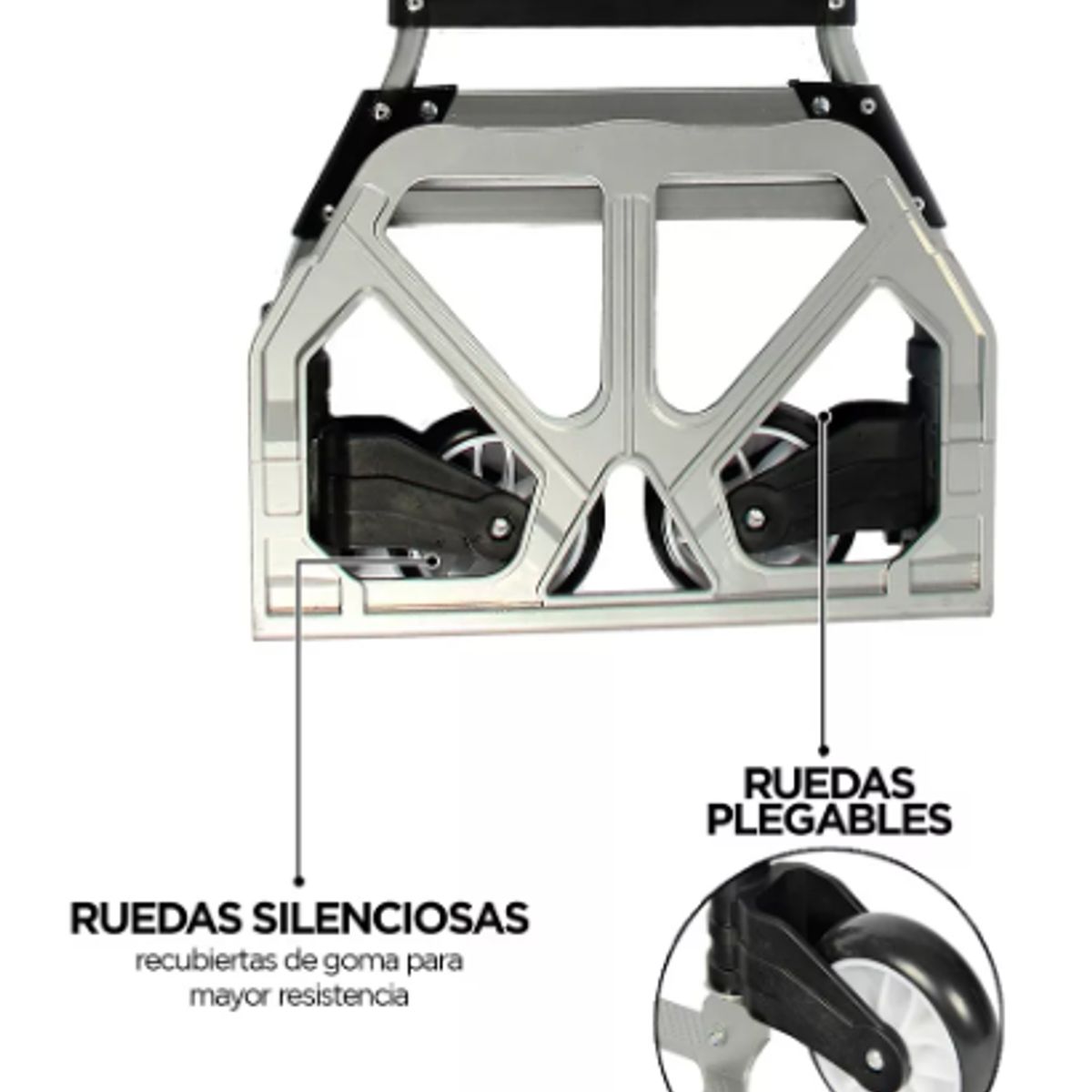 GENERICO - Carro de Carga Tipo Yegua  80 Kilos Rodamientos y Cuerda Elástica