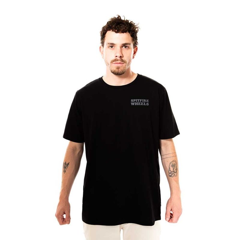 SPITFIRE - Polera Manga Corta Negro Wheels Spitfire