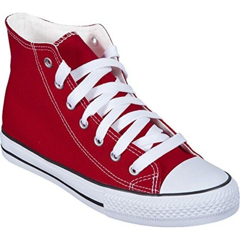 ZAPATOS Y ZAPATILLAS - Zapatilla Urbana De lona Con Caña unisex Casual Burdeo 7248
