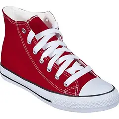 ZAPATOS Y ZAPATILLAS - Zapatilla Urbana De lona Con Caña unisex Casual Burdeo 7248