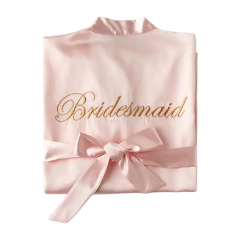 GENERICO - Bata novia satin bordada bridesmaid rosada matrimonio