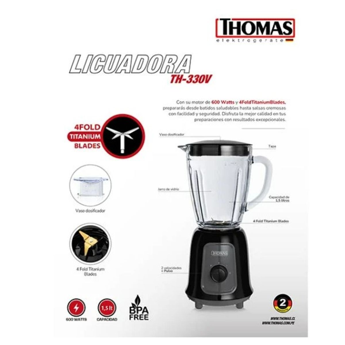 THOMAS - LICUADORA THOMAS TH-330V