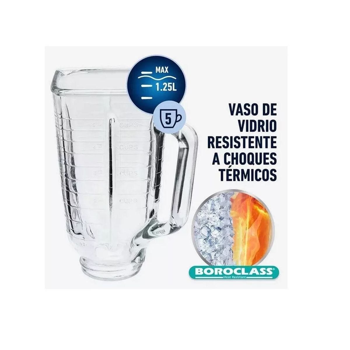 OSTER - Vaso De Vidrio Oster Cuadrado 1.25 Litros Boroclass Original