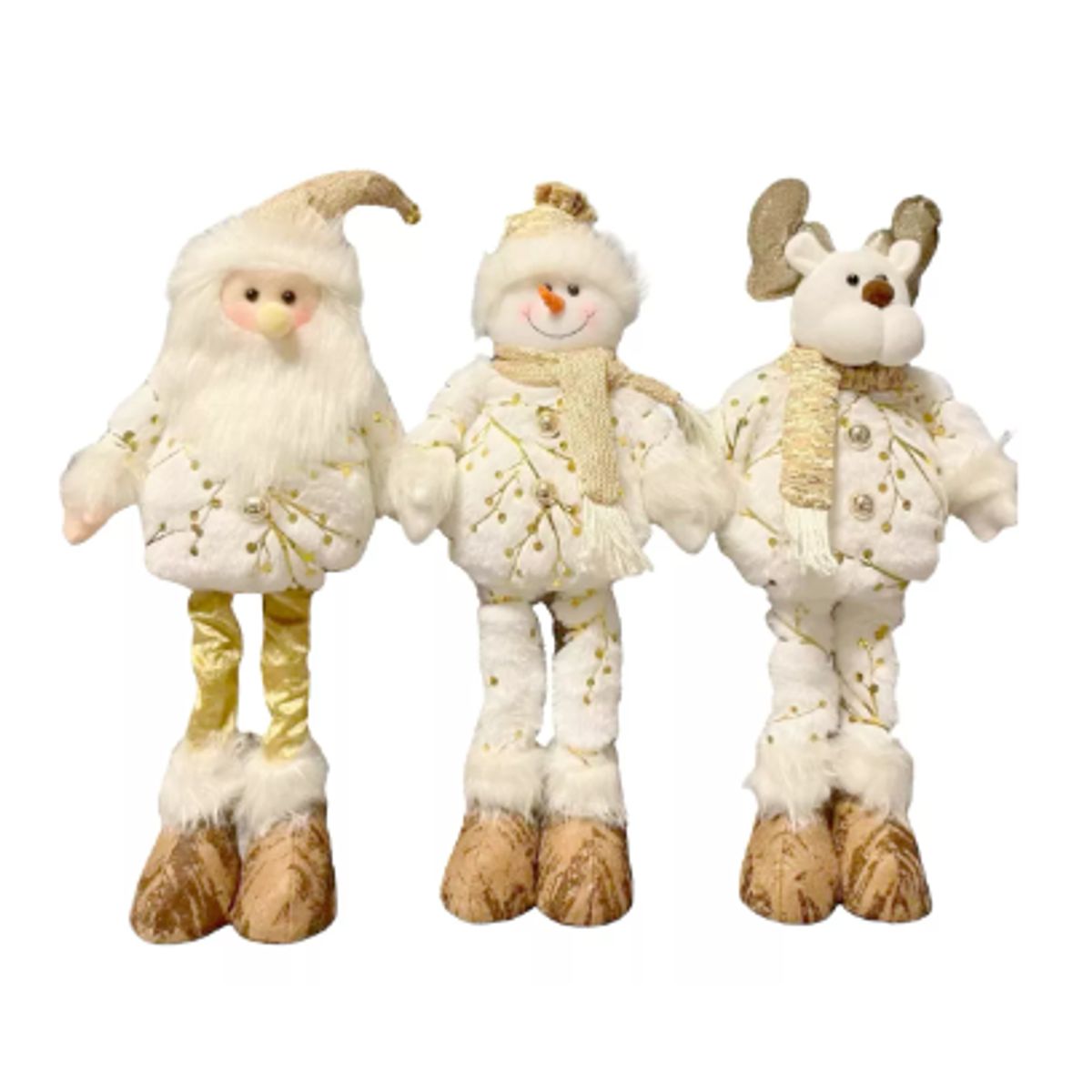 GENERICO - 3 Monos Patas Larga Pascuero Reno Mono Nieve Muñecos Navidad