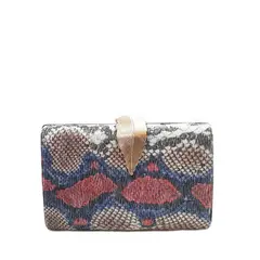 VANE COLLECTION - Cartera mujer fiesta serpiente hoja dorada