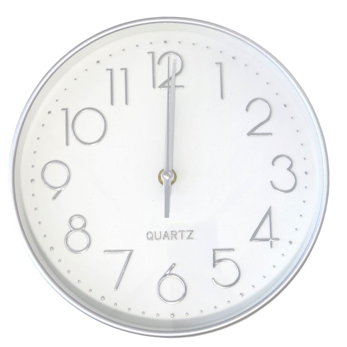 QUARTZ - Reloj de Pared Decorativo 25cm Plata DBG1660