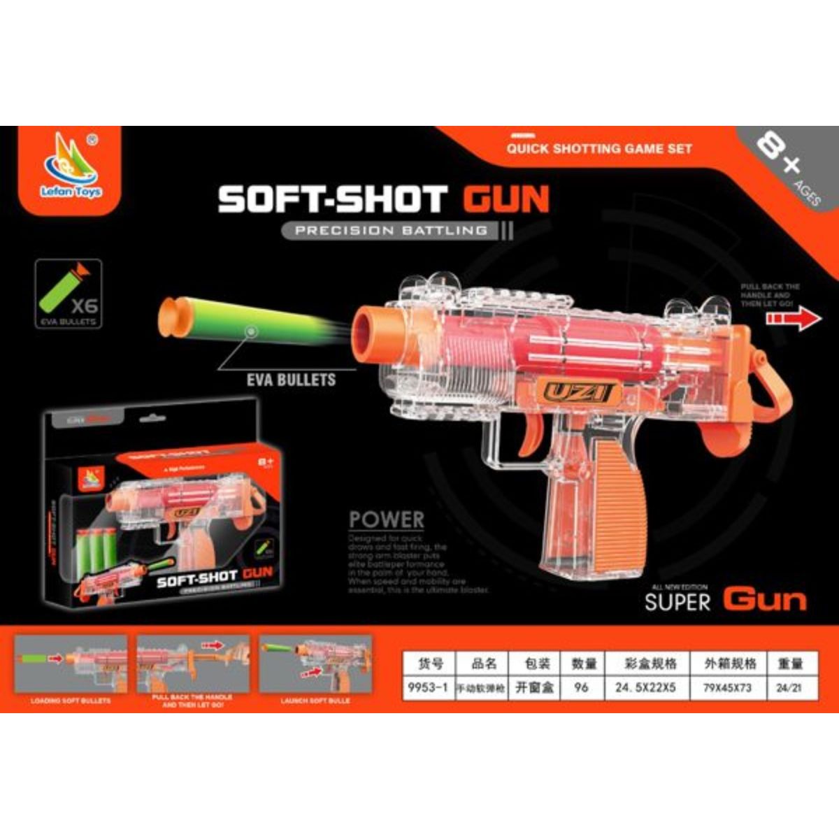 GENERICO - PISTOLA DE JUEGO LANZA DARDOS SOFT-SHOT GUN PRECISION