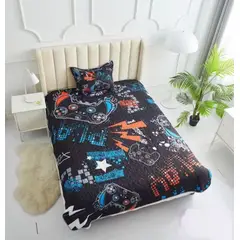 GENERICO - CUBRECAMA DE VERANO QUILT 3D DE 1.5 PLAZAS DISEÑO MANDOS GAMER WYM