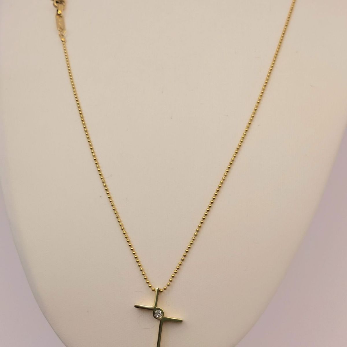 GENERICO - Cadena ORO LAMINADO 14K Tejido MILITAR Con colgante de cruz