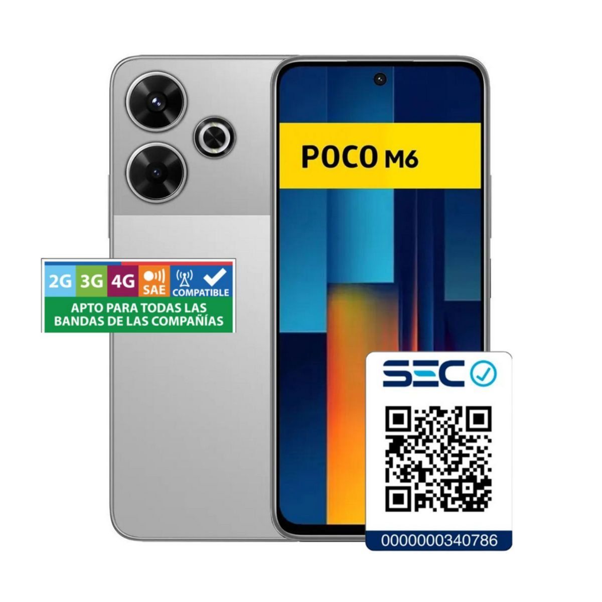 XIAOMI - Xiaomi POCO M6 4G US 6GB + 128GB Plateado