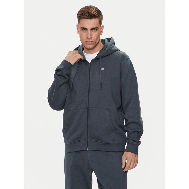 TOMMY HILFIGER - Polerón Con Gorro Y Con Cierre Negro Tommy Jeans