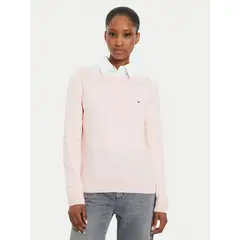 TOMMY HILFIGER - Sweater Con Cuello Estilo Barco Rosado