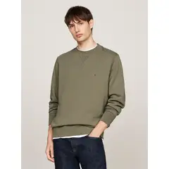 TOMMY HILFIGER - Polerón Solid Con Cuello Redondo Verde