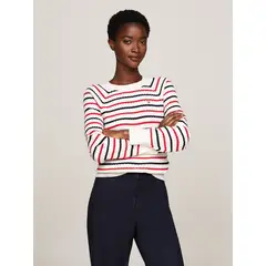 TOMMY HILFIGER - Sweater Relaxed De Punto Trenzado Multicolor