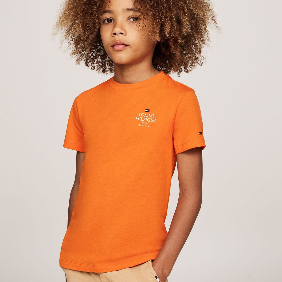 TOMMY HILFIGER - Polera De Niño Con Logo Gráfico Naranjo Tommy Hilfiger