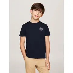 TOMMY HILFIGER - Polera De Niño Con Logo Gráfico Azul