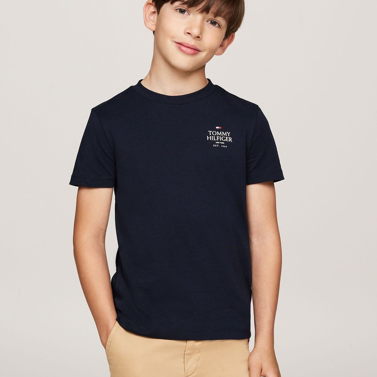 TOMMY HILFIGER - Polera De Niño Con Logo Gráfico Azul Tommy Hilfiger