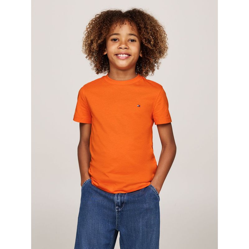 TOMMY HILFIGER - Polera De Niño Essential Cotton Naranjo Tommy Hilfiger