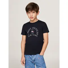 TOMMY HILFIGER - Polera De Niño Con Logo Náutico Azul