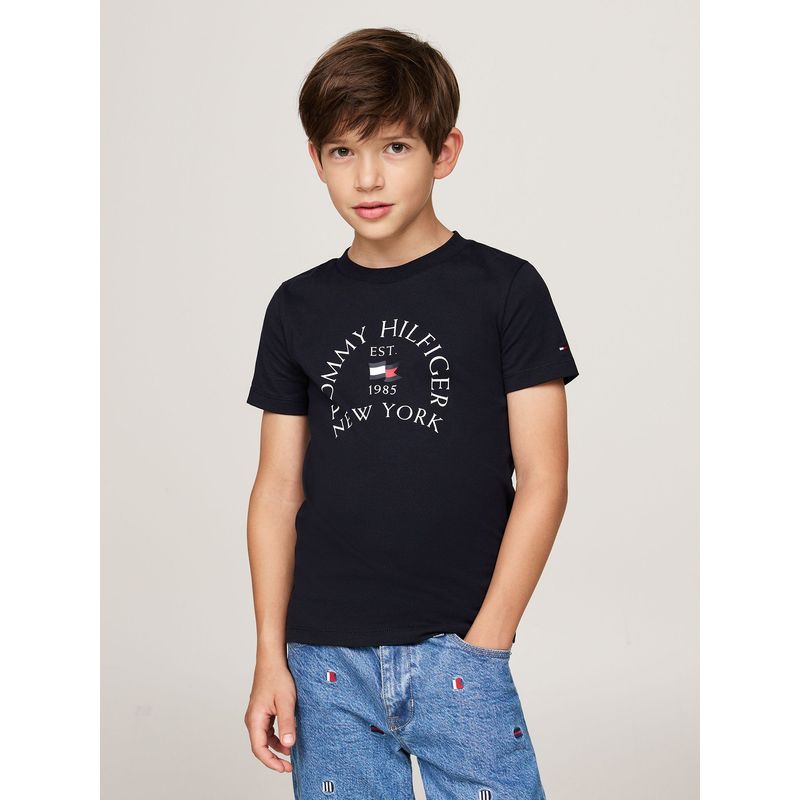 TOMMY HILFIGER - Polera De Niño Con Logo Náutico Azul Tommy Hilfiger