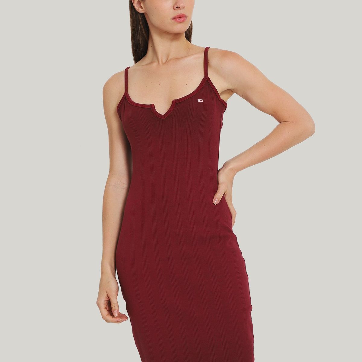 TOMMY HILFIGER - Vestido Strappy Con Logo Rojo Tommy Jeans