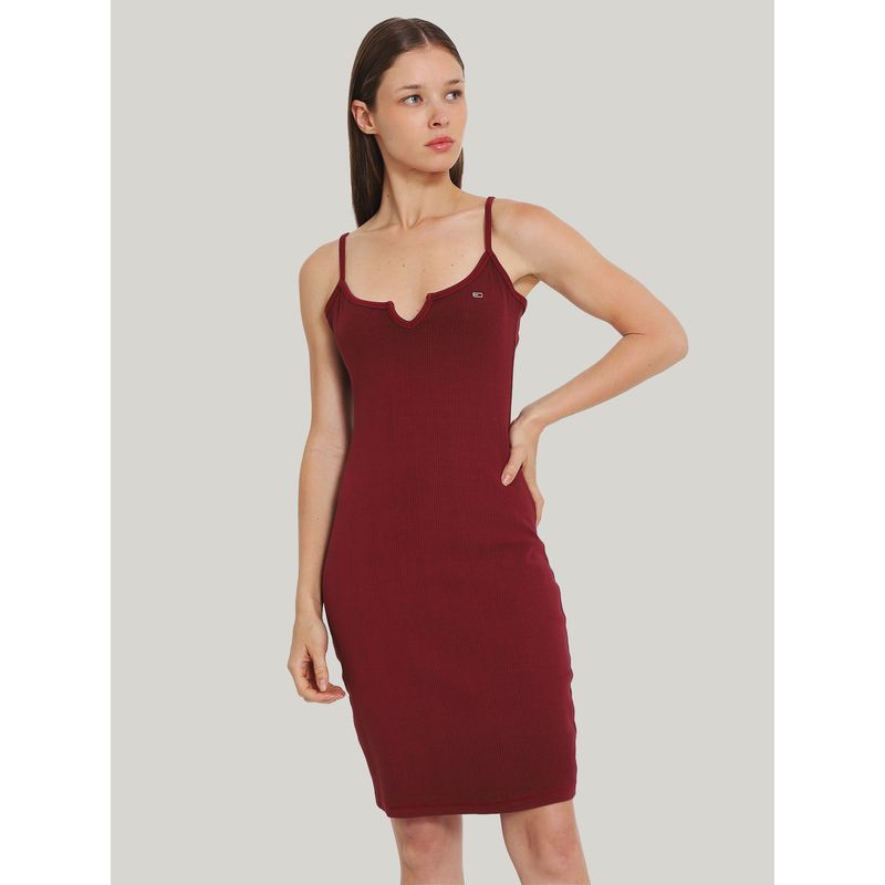TOMMY HILFIGER - Vestido Strappy Con Logo Rojo Tommy Jeans