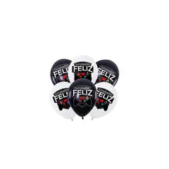 GENERICO - Set De Globo De Latex Feliz Cumpleaños Video Juegos 6pcs