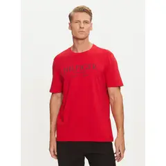 TOMMY HILFIGER - Polera Con Logo Monotype Rojo
