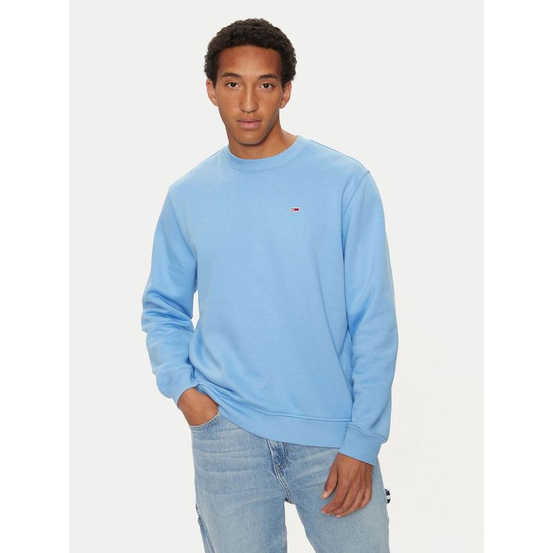 TOMMY HILFIGER - Polerón Cuello Redondo Regular Fit Celeste Tommy Jeans