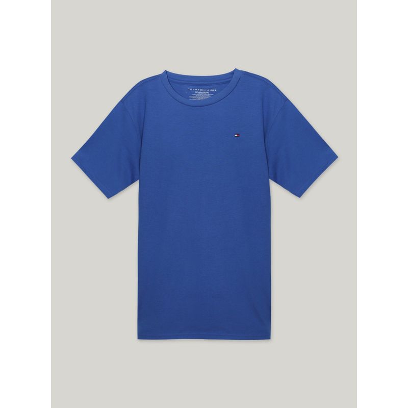 TOMMY HILFIGER - Polera De Niño C-Neck Con Logo Azul Tommy Hilfiger