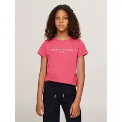 TOMMY HILFIGER - Polera De Niña Essential Organic Cotton Rosado