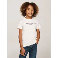 TOMMY HILFIGER - Polera De Niño Essential Con Logo Blanco