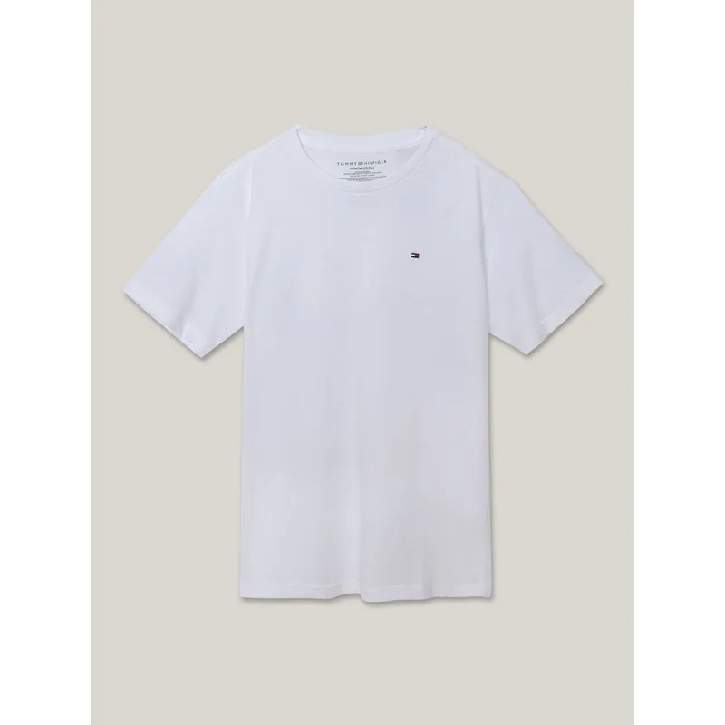 TOMMY HILFIGER - Polera De Niño C-Neck Con Logo Blanco Tommy Hilfiger