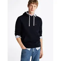 TOMMY HILFIGER - Polerón Hoodie Con Logo Bordado Azul
