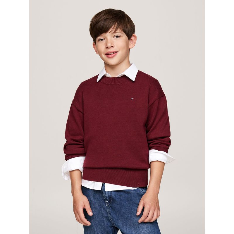 TOMMY HILFIGER - Sweater De Niño Essential Burdeo Tommy Hilfiger
