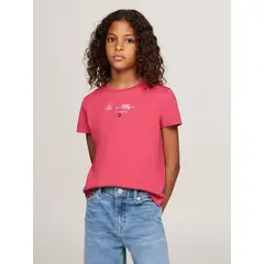 TOMMY HILFIGER - Polera De Niña Con Logo Nyc Rosado