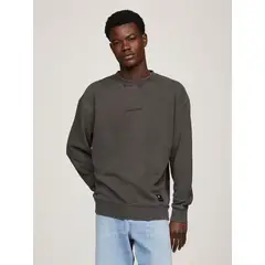 TOMMY HILFIGER - Polerón Classics Con Cuello Redondo Negro Tommy Jeans