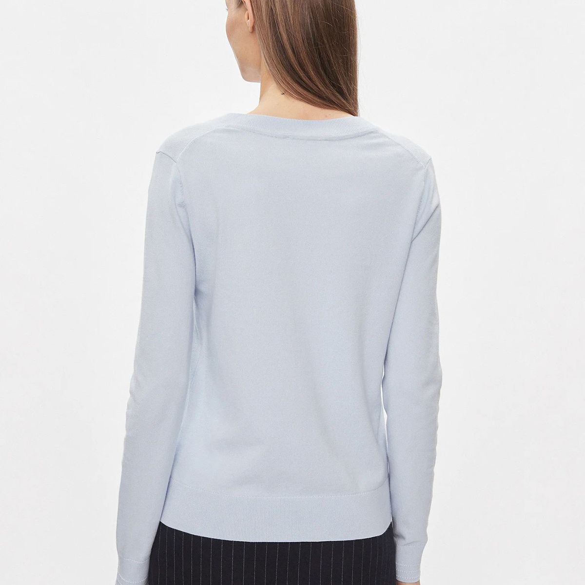 TOMMY HILFIGER - Sweater Solid V-Neck Celeste Tommy Hilfiger