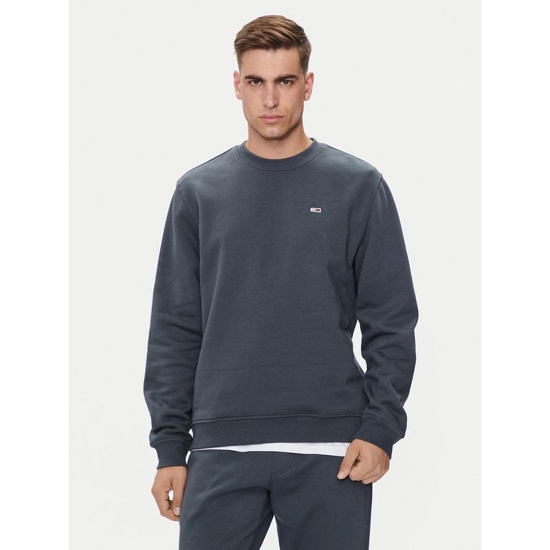 TOMMY HILFIGER - Polerón Cuello Redondo Regular Fit Negro Tommy Jeans