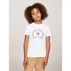 TOMMY HILFIGER - Polera De Niño Con Logo Náutico Blanco