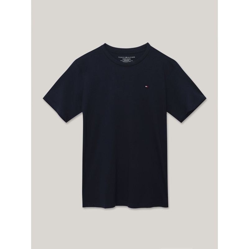 TOMMY HILFIGER - Polera De Niño C-Neck Con Logo Azul Tommy Hilfiger