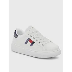 TOMMY HILFIGER - Zapatillas De Niña Con Logo Lateral Blanco