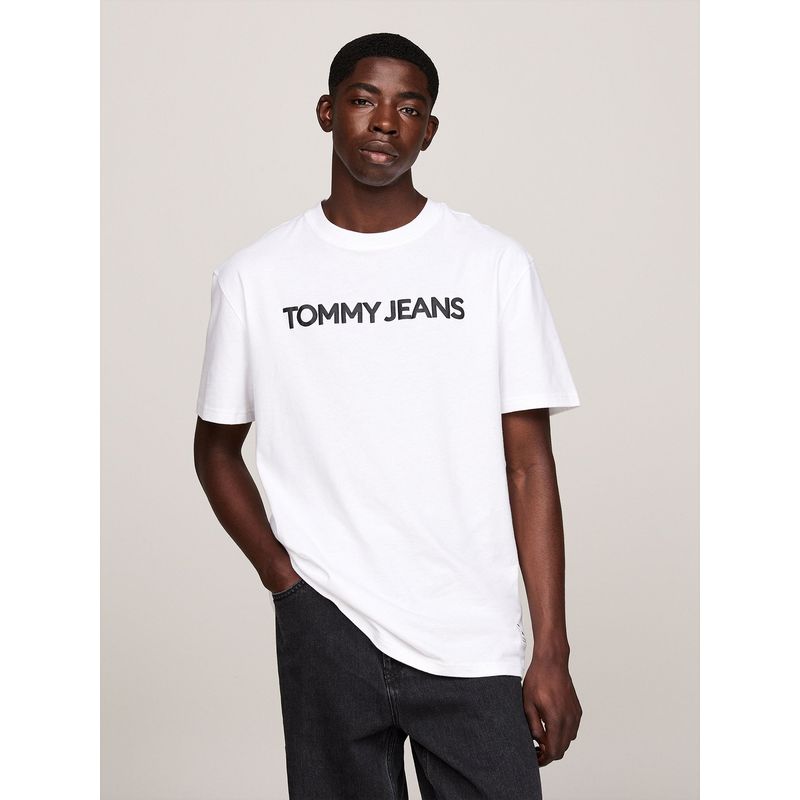 TOMMY HILFIGER - Polera New Classic Con Logo Blanco Tommy Jeans