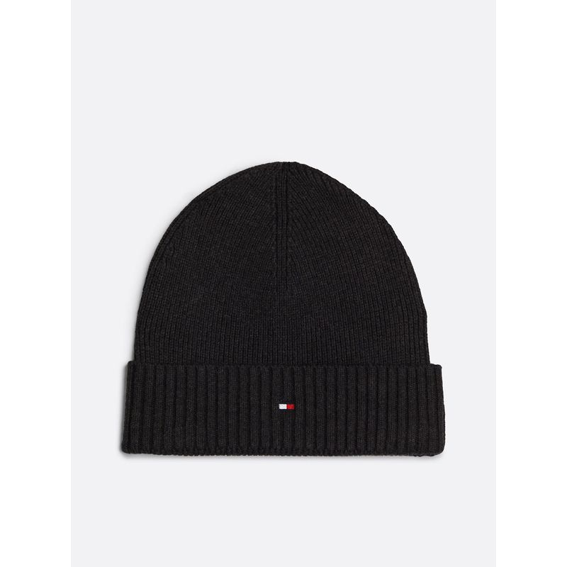 TOMMY HILFIGER - Gorro Solid Con Logo Negro Tommy Hilfiger
