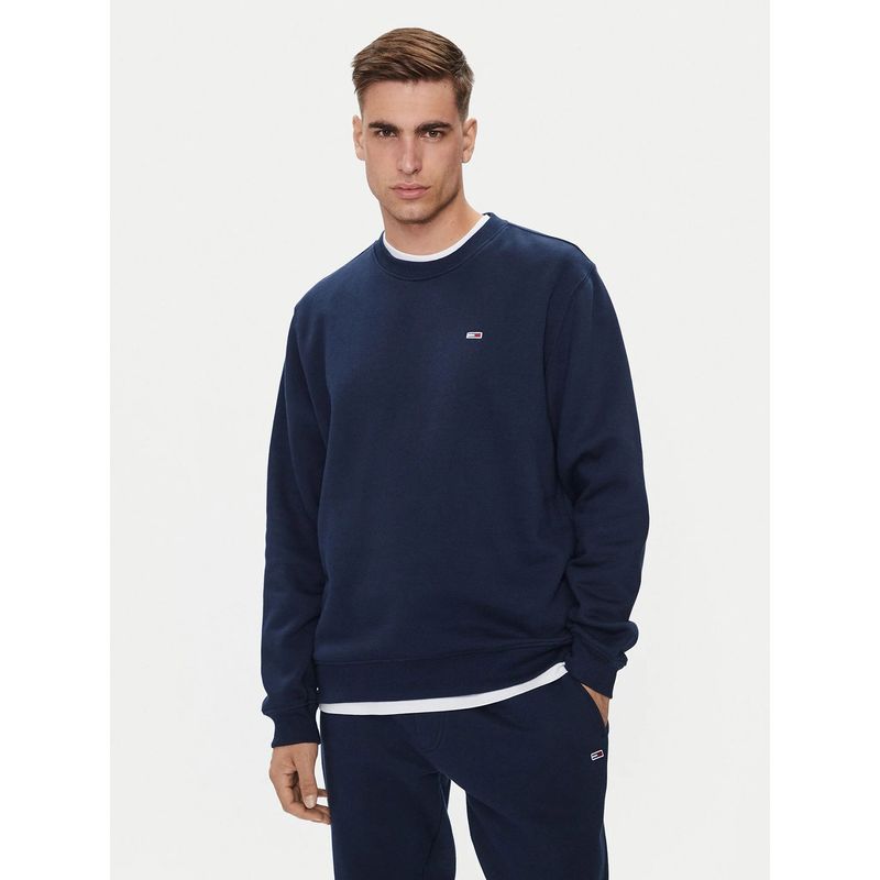 TOMMY HILFIGER - Polerón Cuello Redondo Regular Fit Azul Tommy Jeans