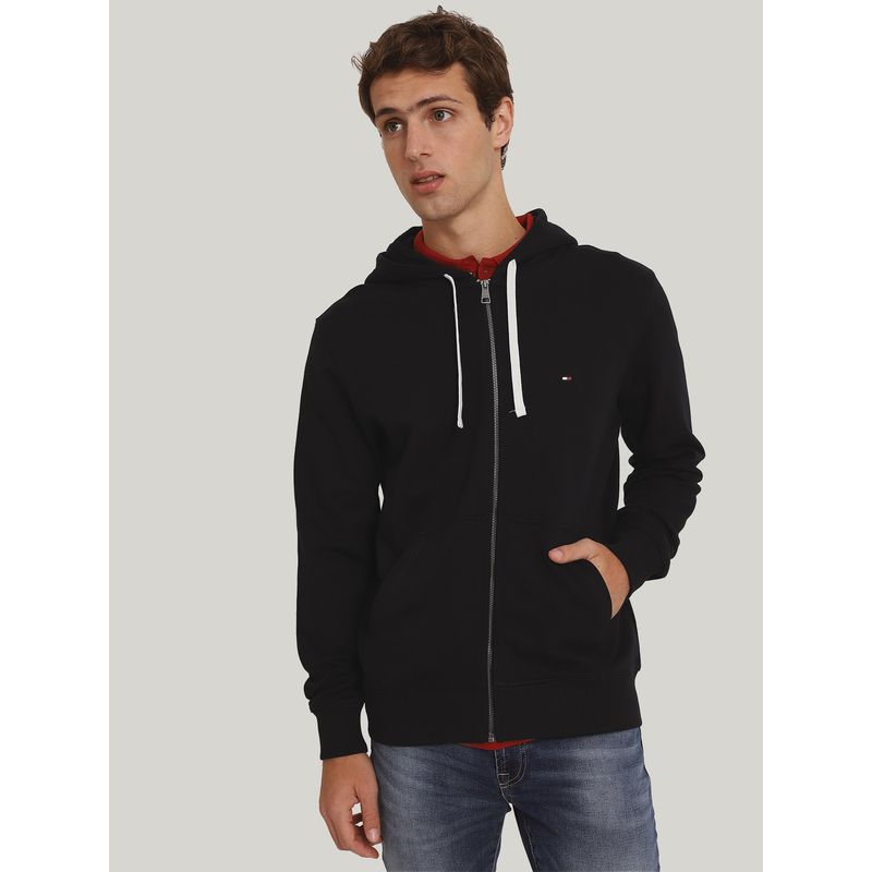 TOMMY HILFIGER - Polerón Hoodie Solic Con Cremallera Azul Tommy Hilfiger.
