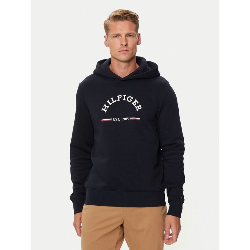 TOMMY HILFIGER - Polerón con gorro y logo estampado Azul Tommy Hilfiger