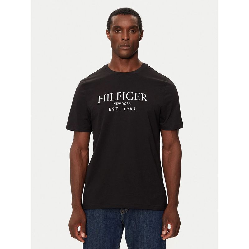 TOMMY HILFIGER - Polera Con Logo Monotype Negro Tommy Hilfiger