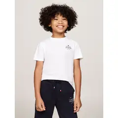 TOMMY HILFIGER - Polera De Niño Con Logo Gráfico Blanco